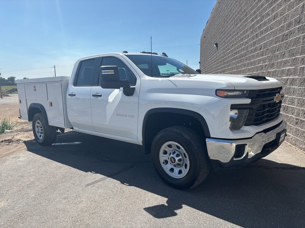 2025 Chevrolet Silverado 3500 HD WT in Summit White — front three-quarter view
