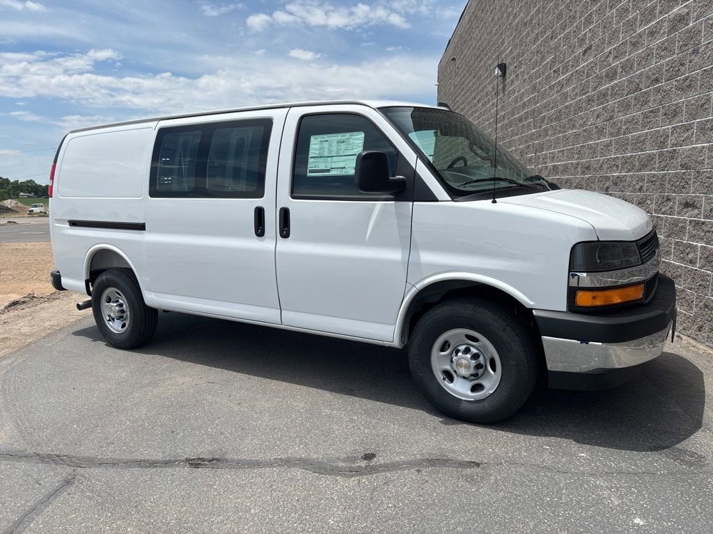 2025 Chevrolet Express Cargo WT in Summit White — front three-quarter view