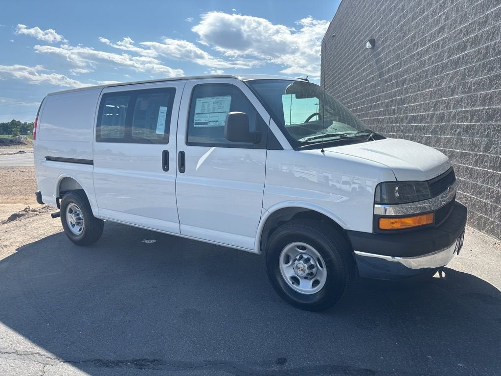 2025 Chevrolet Express Cargo WT in Summit White — front three-quarter view